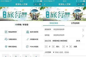 【小程序模板】功能模块+旅游定制小程序网页模板+在线旅游定制服务小程序+定制介绍页面+表格填写页面等