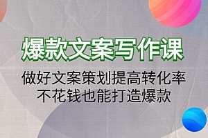 (9508期)爆款文案写作课:做好文案策划提高转化率,不花钱也能打造爆款(19节课)