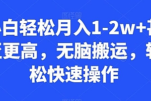 小白轻松月入1-2w+甚至更高,无脑搬运,轻松快速操作
