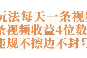 快手新玩法每天一条视频单条视频收益4位数起不违规不擦边不封号【揭秘】
