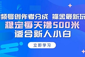 【蓝海项目】视频号创作者分成 掘金最新玩法 稳定每天撸500米 适合新人小白