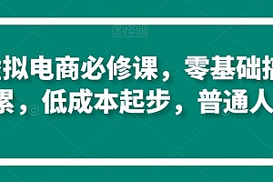 淘系虚拟电商必修课,零基础搞定原始积累,低成本起步,普通人可干