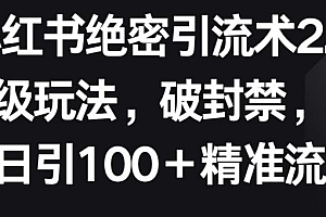 小红书绝密引流术2.0升级玩法,破封禁,轻松日引100+精准流量【揭秘】