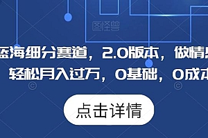 Soul蓝海细分赛道,2.0版本,做情感掘金,轻松月入过万,0基础,0成本