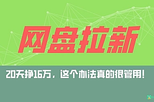 网盘拉新+私域全自动玩法,0粉起号,小白可做,当天见收益,已测单日破5000