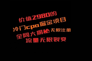 价值2980的CPA掘金项目大揭秘,号称当天收益200+,不见收益包赔双倍