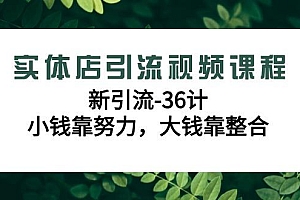 实体店引流视频课程,新引流-36计,小钱靠努力,大钱靠整合(48节课)