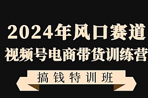 2024年风口赛道视频号电商带货训练营搞钱特训班,带领大家快速入局自媒体电商带货