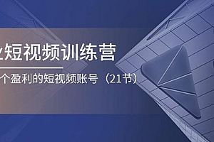企业短视频训练营:打造一个盈利的短视频账号(21节
