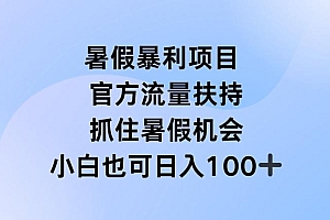 暑假暴利直播项目,官方流量扶持,把握暑假机会【揭秘】
