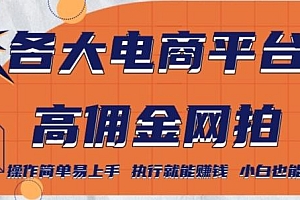 各大电商平台高佣金网拍,操作简单易上手,执行就能赚钱,小白也能做