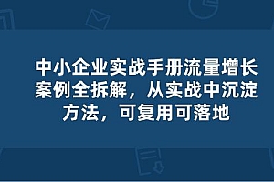 中小 企业 实操手册-流量增长案例拆解,从实操中沉淀方法,可复用可落地
