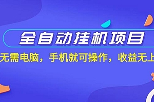 全自动挂机项目,无需电脑,手机就可操作,收益无上限