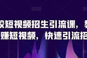 驾校短视频招生引流课,教你玩赚短视频,快速引流招生