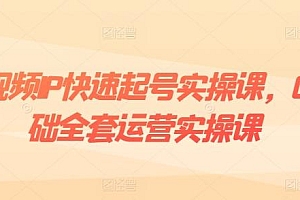 短视频IP快速起号实操课,0基础全套运营实操课,爆款内容设计+粉丝运营+内容变现