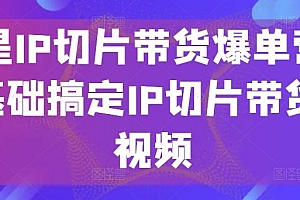 明星IP切片带货爆单营,0基础搞定IP切片带货短视频