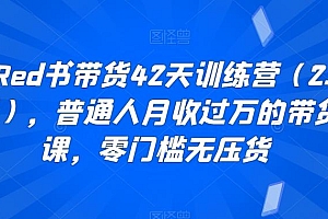 小Red书带货42天训练营(2.0版),普通人月收过万的带货课,零门槛无压货