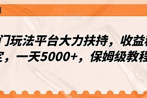 冷门玩法平台大力扶持,收益稳定,一天5000+,保姆级教程(附抖音7天起号法)