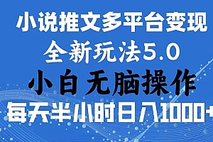 2024年6月份一件分发加持小说推文暴力玩法 新手小白无脑操作日入1000+ ...