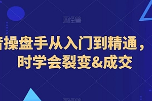 抖音操盘手从入门到精通,3小时学会裂变&成交