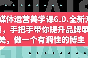 自媒体运营美学课6.0.全新升级,手把手带你提升品牌审美,做一个有调性的博主