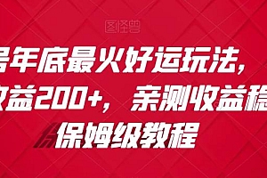 视频号年底最火好运玩法,1000播放收益200+,亲测收益稳定,保姆级教程