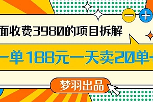 外面收费3980的年前必做项目一单188元一天能卖20单【拆解】
