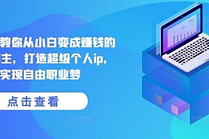 手把手教你从小白变成赚钱的创业博主,打造超级个人ip,实现自由职业梦