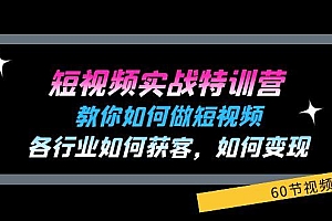 短视频实战特训营:教你如何做短视频,各行业如何获客,如何变现 (60节)