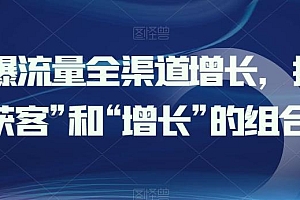 引爆流量全渠道增长,打好“获客”和“增长”的组合拳