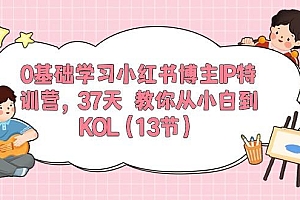 0基础学习小红书博主IP特训营,37天 教你从小白到KOL(13节