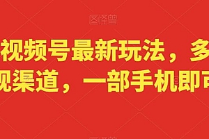 抖音视频号最新玩法,多种变现渠道,一部手机即可