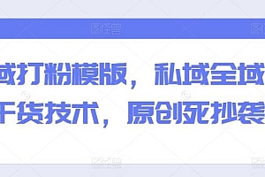 全域打粉模版,私域全域打粉干货技术,原创死抄袭生