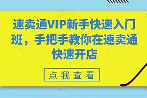 速卖通VIP新手快速入门班,手把手教你在速卖通快速开店