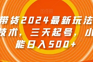 图文带货2024最新玩法,破播放技术,三天起号,小白也能日入500+【揭秘】