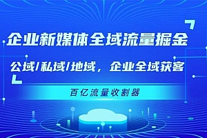 企业 新媒体 全域流量掘金:公域/私域/地域 企业全域获客 百亿流量 收割器