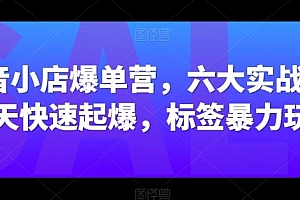抖音小店爆单营,六大实战篇,7天快速起爆,标签暴力玩法