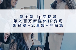新个体ip变现课,年入百万新媒体IP变现,路径篇+流量篇+产品篇