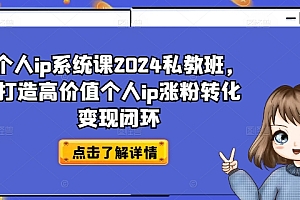 个人ip系统课2024私教班,打造高价值个人ip涨粉转化变现闭环