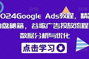 2024Google Ads教程,精准询盘秘籍,谷歌广告投放流程,数据分析与优化
