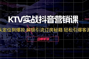 KTV实战抖音营销课:从定位到爆款 解锁引流订房秘籍 轻松引爆客源-无水印
