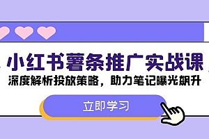 小红书-薯条推广实战课:深度解析投放策略,助力笔记曝光飙升