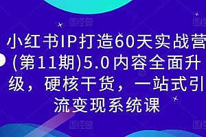 小红书IP打造60天实战营(第11期)5.0内容全面升级,硬核干货,一站式引流变现系统课