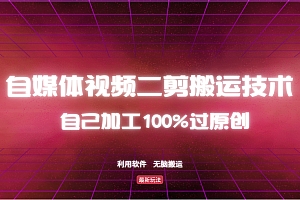 详细教你自媒体视频二剪搬运技术,自己加工100%过原创,无脑搬运