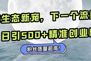 微信生态新宠小绿书:下一个流量洼地,日引500+精准创业粉,粉丝质量超高