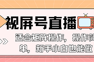视屏号直播,适合矩阵操作,操作简单, 一部手机就能做,小白也能做,...
