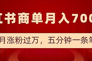 小红书商单最新玩法,半个月涨粉过万,五分钟一条笔记,月入7000+
